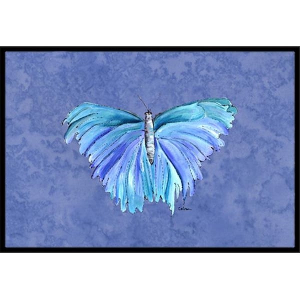 Carolines Treasures Carolines Treasures 8855JMAT 24 x 36 in. Butterfly On Slate Blue Indoor Or Outdoor Doormat 8855JMAT - main